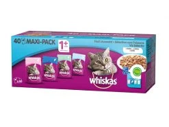 Whiskas Nassfutter 1+ Fisch Auswahl in Gelee, 40 x 100g