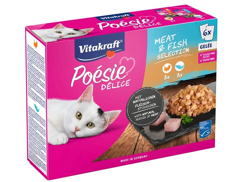 Vitakraft Nassfutter Poésie Délice Pute und Lachs Gelee 6 x 85 g 3 Vitakraft Nassfutter Poésie Délice Pute und Lachs Gelee 6 x 85 g