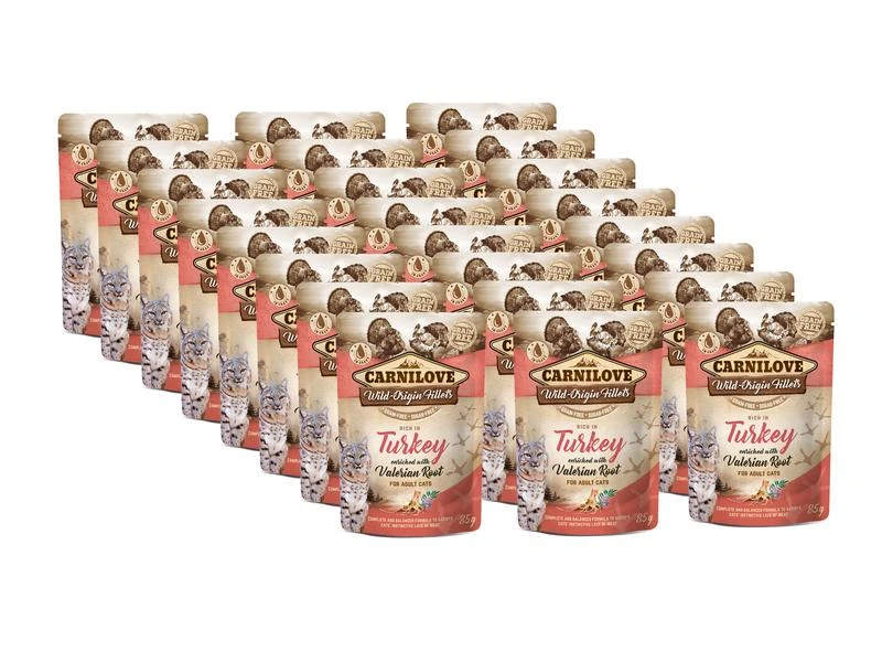 Carnilove Nassfutter Cat Pouch Ragout Truthahn mit Baldrian, 24 x 85 g 3 Carnilove Nassfutter Cat Pouch Ragout Truthahn mit Baldrian, 24 x 85 g