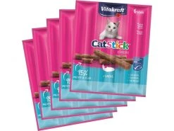 Vitakraft Katzen-Snack Cat-Stick mini Lachs MSC, 5 x 6 Stk.