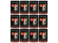 Cat's Love Nassfutter Adult Rind, 12 x 85 g