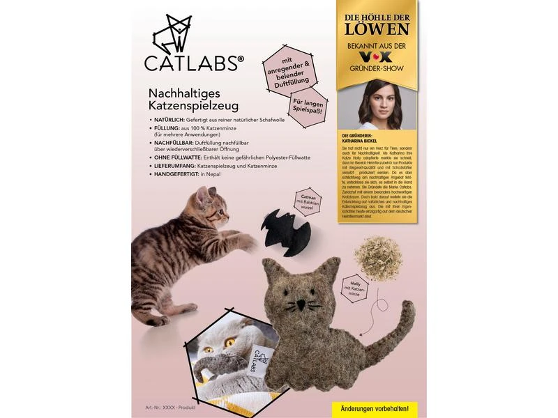 Catlabs Katzen-Spielzeug Flauschige Fledermaus mit Baldrianwurzel 12 Catlabs Katzen-Spielzeug Flauschige Fledermaus mit Baldrianwurzel – Bild 10