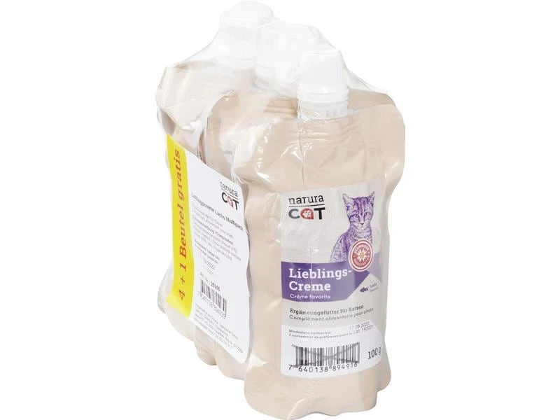 NaturaCat Katzen-Snack Lieblingscreme Lachs, Multipack, 5 x 100 g 3 NaturaCat Katzen-Snack Lieblingscreme Lachs, Multipack, 5 x 100 g