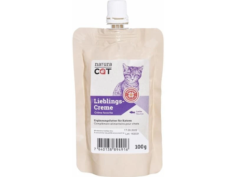 NaturaCat Katzen-Snack Lieblingscreme Lachs, Multipack, 5 x 100 g 4 NaturaCat Katzen-Snack Lieblingscreme Lachs, Multipack, 5 x 100 g – Bild 2