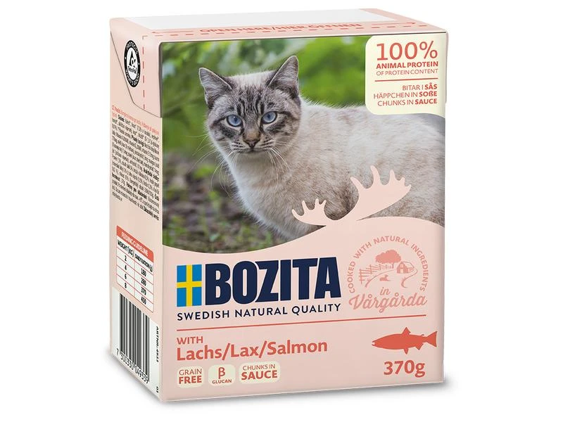 Bozita Nassfutter Häppchen in Sauce mit Lachs, 16 x 370 g 4 Bozita Nassfutter Häppchen in Sauce mit Lachs, 16 x 370 g – Bild 2