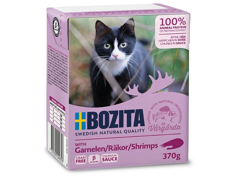 Bozita Nassfutter Häppchen in Sauce mit Garnelen, 370 g 3 Bozita Nassfutter Häppchen in Sauce mit Garnelen, 370 g