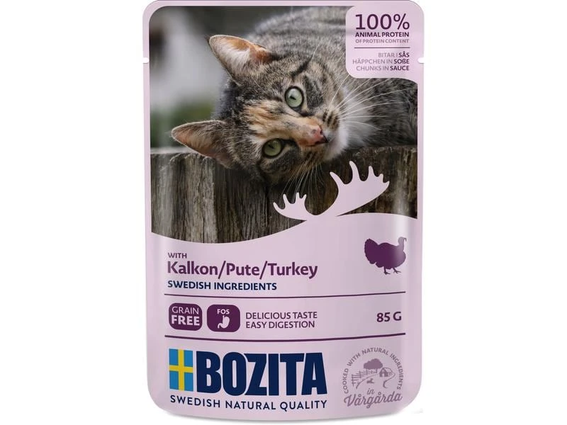 Bozita Nassfutter Pouch Häppchen in Sauce Pute, 12 x 85 g 4 Bozita Nassfutter Pouch Häppchen in Sauce Pute, 12 x 85 g – Bild 2