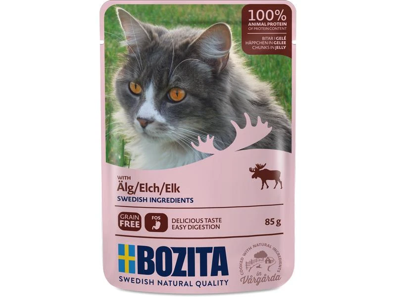 Bozita Nassfutter Pouch Häppchen in Gelée Elch, 12 x 85 g 4 Bozita Nassfutter Pouch Häppchen in Gelée Elch, 12 x 85 g – Bild 2