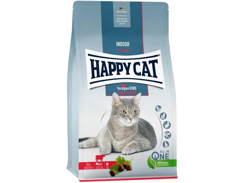 Happy Cat Trockenfutter Supreme Indoor Voralpen-Rind, 1.3 kg 3 Happy Cat Trockenfutter Supreme Indoor Voralpen-Rind, 1.3 kg