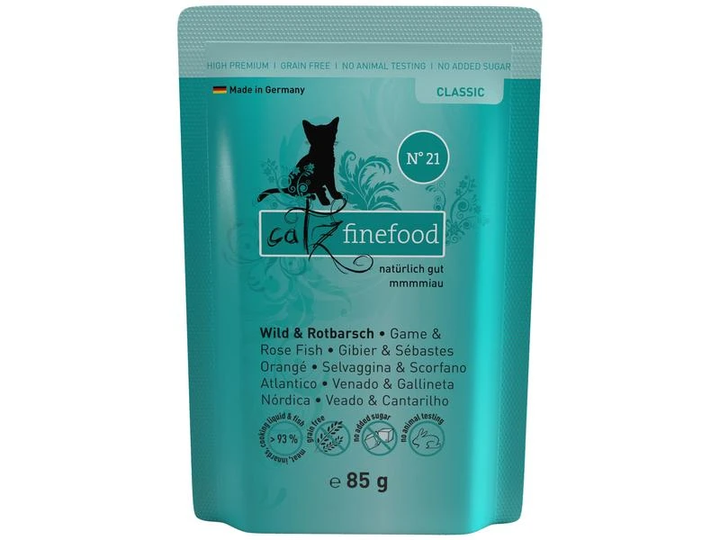 Catz finefood Nassfutter No.21 Wild & Rotbarsch, 85 g 3 Catz finefood Nassfutter No.21 Wild & Rotbarsch, 85 g