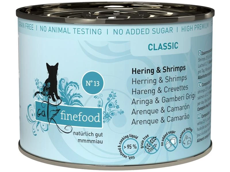 Catz finefood Nassfutter No.13 Hering & Schrimps, 6 x 200 g 4 Catz finefood Nassfutter No.13 Hering & Schrimps, 6 x 200 g – Bild 2