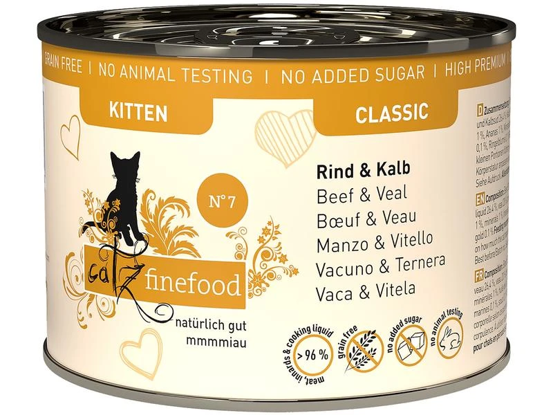 Catz finefood Nassfutter Kitten No.07 Rind & Kalb, 200 g 3 Catz finefood Nassfutter Kitten No.07 Rind & Kalb, 200 g