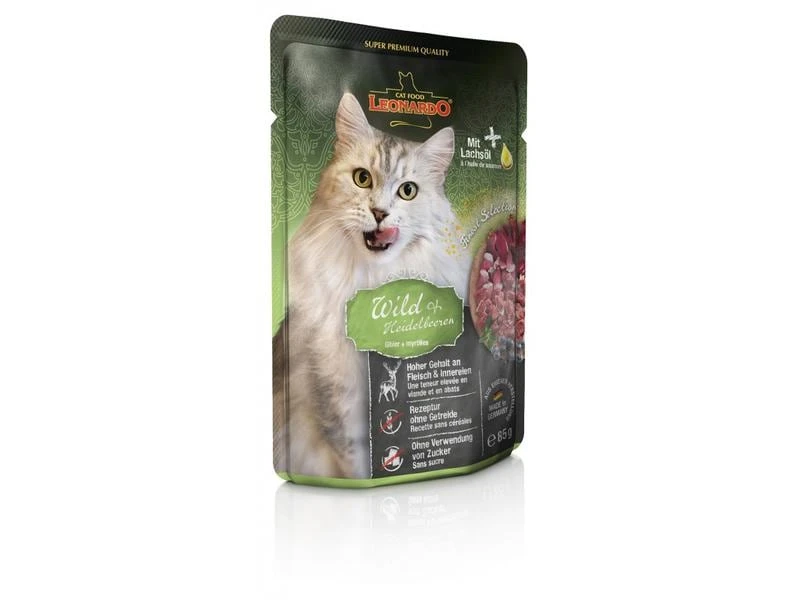 Leonardo Cat Food Nassfutter Wild & Heidelbeeren, 85 g 3 Leonardo Cat Food Nassfutter Wild & Heidelbeeren, 85 g