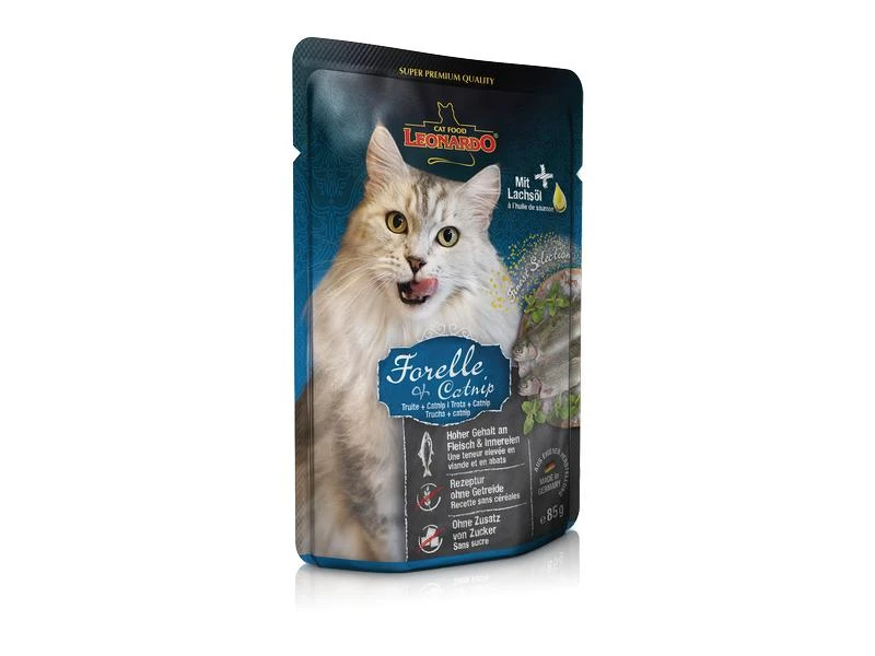 Leonardo Cat Food Nassfutter Forelle & Catnip, 85 g 3 Leonardo Cat Food Nassfutter Forelle & Catnip, 85 g