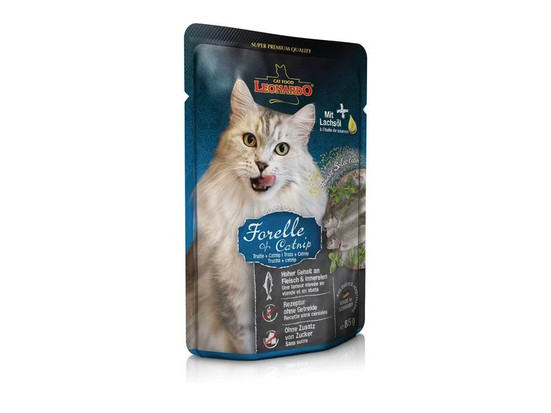 Leonardo Cat Food Nassfutter Forelle & Catnip, 16 x 85 g 4 Leonardo Cat Food Nassfutter Forelle & Catnip, 16 x 85 g – Bild 2