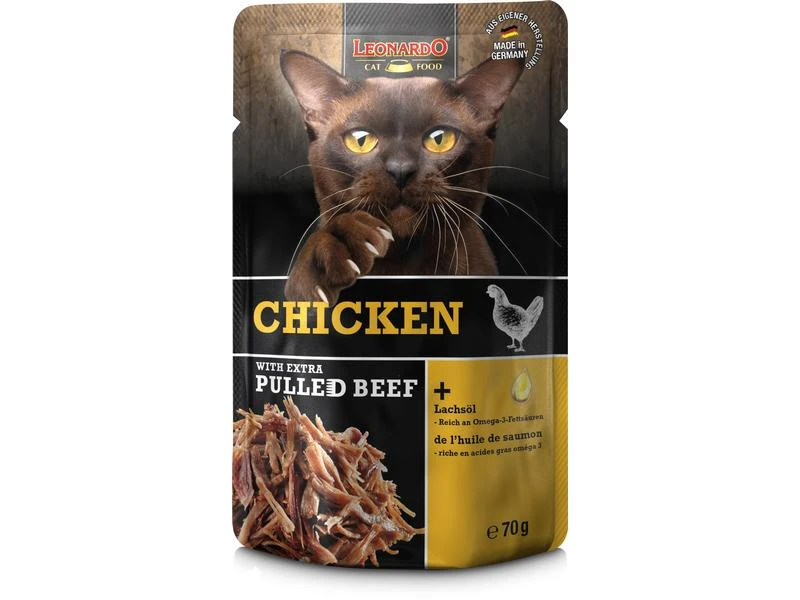 Leonardo Cat Food Nassfutter Huhn & Pulled Beef, 16 x 70 g 4 Leonardo Cat Food Nassfutter Huhn & Pulled Beef, 16 x 70 g – Bild 2