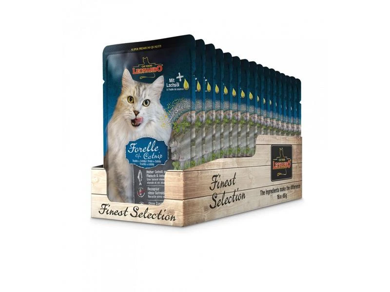 Leonardo Cat Food Nassfutter Forelle & Catnip, 16 x 85 g 3 Leonardo Cat Food Nassfutter Forelle & Catnip, 16 x 85 g