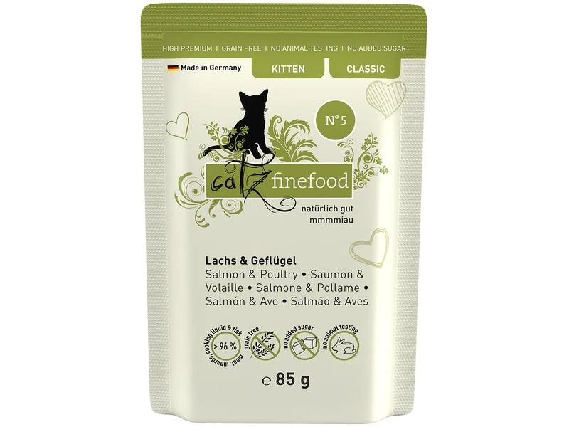 Catz finefood Nassfutter Kitten No.05 Lachs & Geflügel, 16 x 85 g 3 Catz finefood Nassfutter Kitten No.05 Lachs & Geflügel, 16 x 85 g