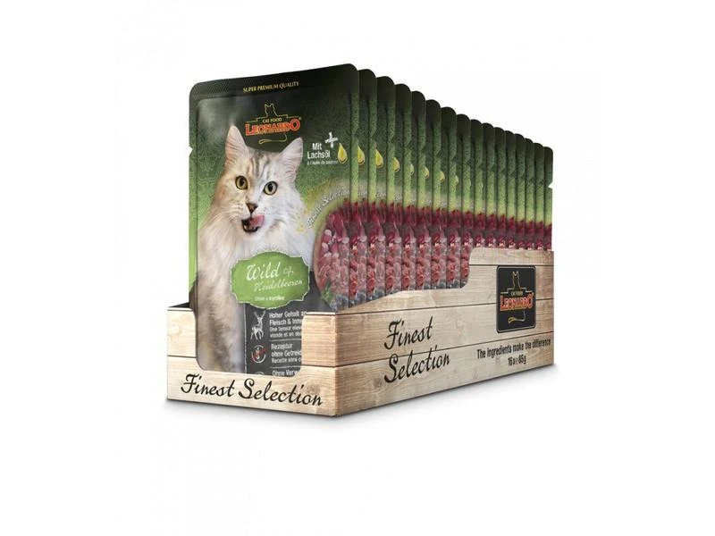 Leonardo Cat Food Nassfutter Wild & Heidelbeeren, 16 x 85 g 3 Leonardo Cat Food Nassfutter Wild & Heidelbeeren, 16 x 85 g