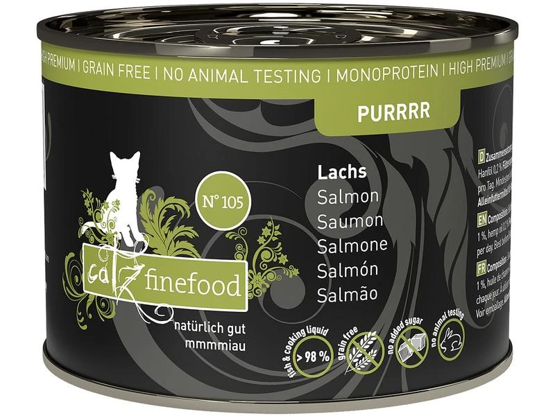 Catz finefood Nassfutter Purrrr No.105 Lachs, 6 x 190 g 3 Catz finefood Nassfutter Purrrr No.105 Lachs, 6 x 190 g