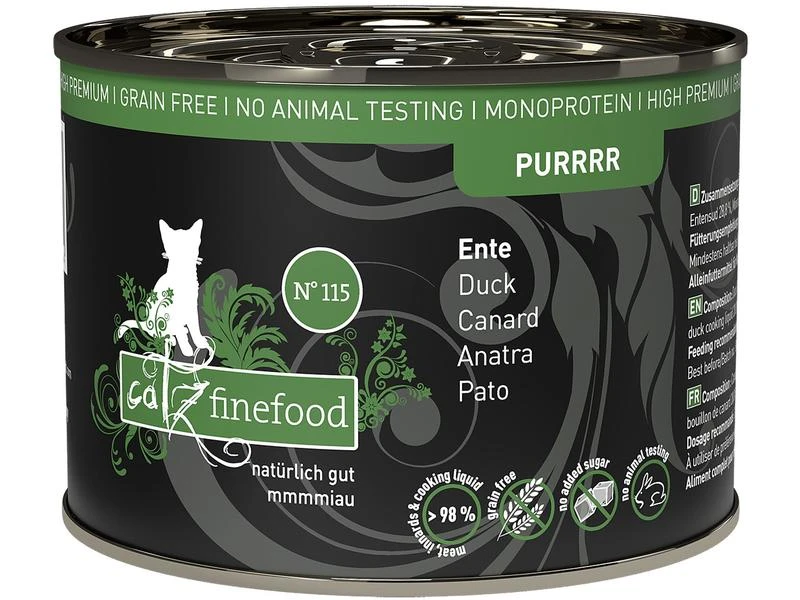 Catz finefood Nassfutter Purrrr No.115 Ente, 6 x 200 g 4 Catz finefood Nassfutter Purrrr No.115 Ente, 6 x 200 g – Bild 2