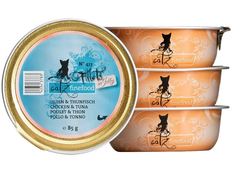 Catz finefood Nassfutter Fillets No.413 Huhn & Thunfisch, 12 x 85 g 4 Catz finefood Nassfutter Fillets No.413 Huhn & Thunfisch, 12 x 85 g – Bild 2