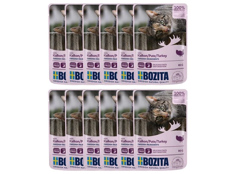 Bozita Nassfutter Pouch Häppchen in Sauce Pute, 12 x 85 g 3 Bozita Nassfutter Pouch Häppchen in Sauce Pute, 12 x 85 g