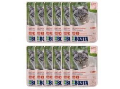 Bozita Nassfutter Pouch Häppchen in Sauce Lachs, 12 x 85 g