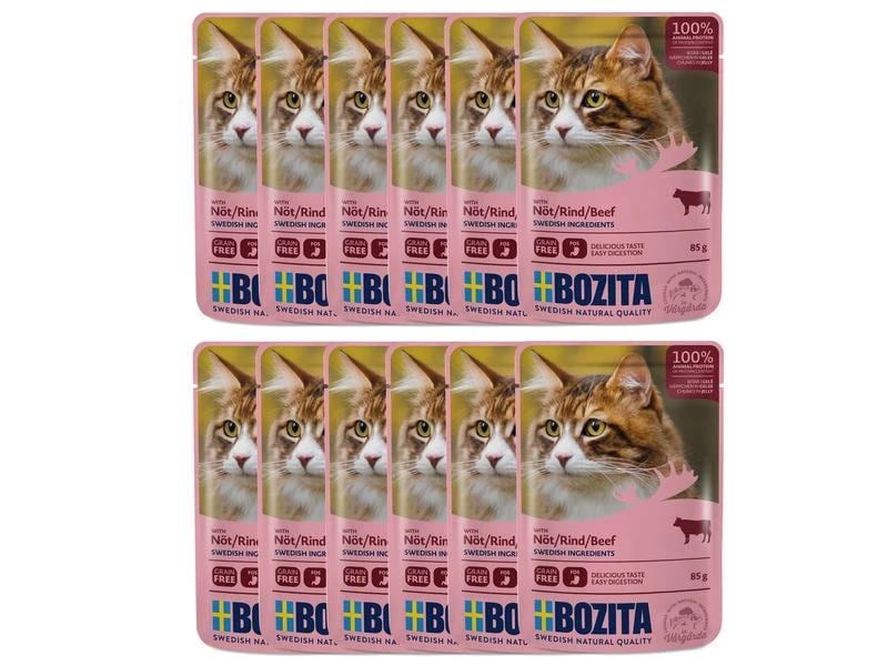 Bozita Nassfutter Pouch Häppchen in Gelée Rind, 12 x 85 g 3 Bozita Nassfutter Pouch Häppchen in Gelée Rind, 12 x 85 g