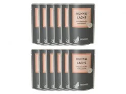 Escapure Nassfutter Pouch Huhn & Lachs, 12 x 100 g