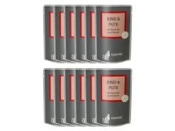 Escapure Nassfutter Pouch Rind & Pute, 12 x 100 g