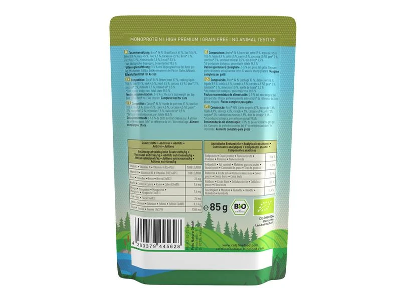 Catz finefood Nassfutter Bio No.505 Ente, 12 x 85 g 5 Catz finefood Nassfutter Bio No.505 Ente, 12 x 85 g – Bild 3
