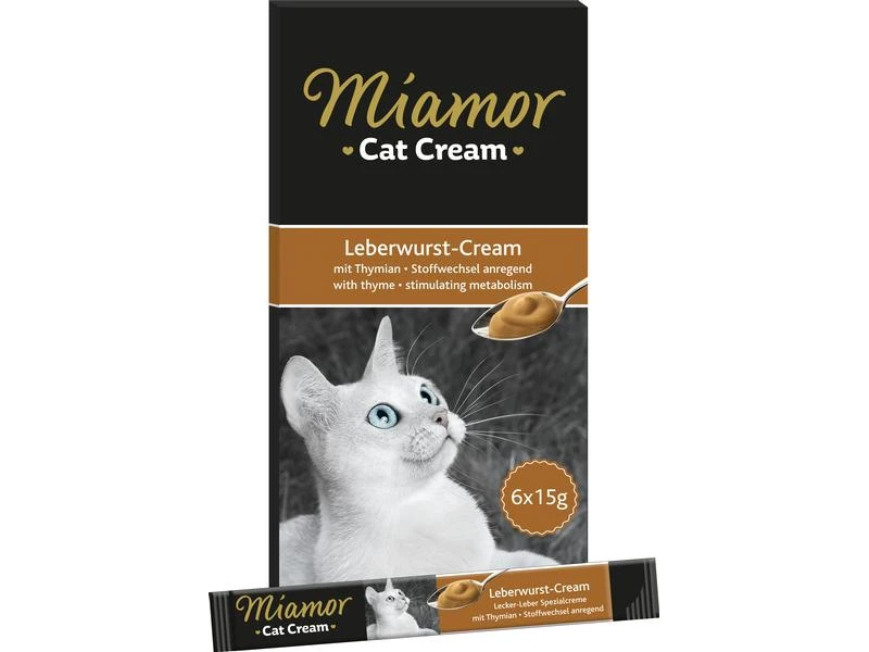 Miamor Katzen-Snack Leberwurst Cream, 6 x 15 g 3 Miamor Katzen-Snack Leberwurst Cream, 6 x 15 g