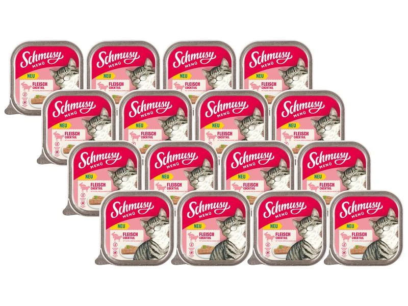 Schmusy Nassfutter Menü Fleischcocktail, 16 x 100 g 3 Schmusy Nassfutter Menü Fleischcocktail, 16 x 100 g