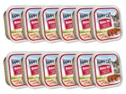 Happy Cat Nassfutter Minkas Duo Häppchen Geflügel & Rind, 12 x 100 g