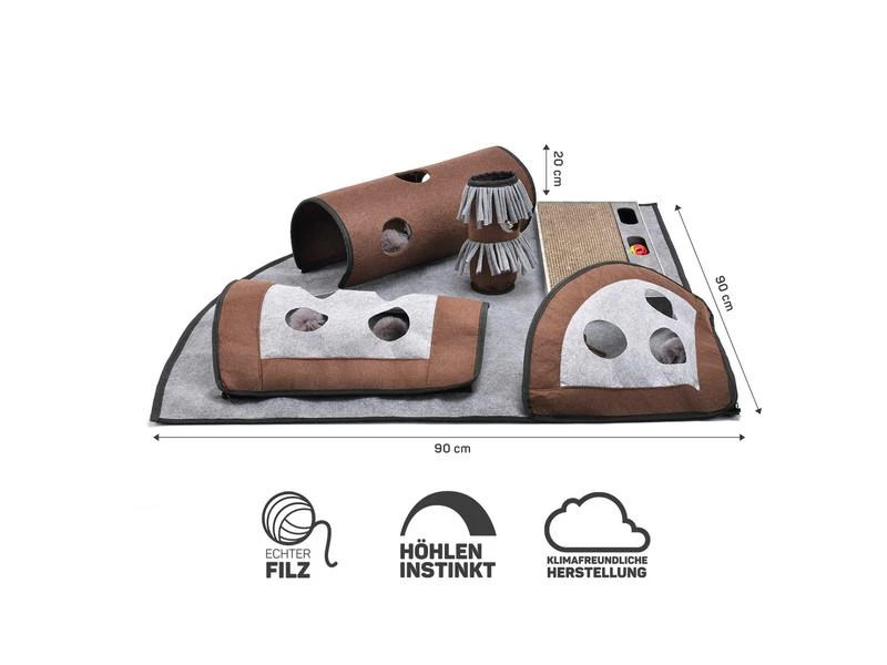 CanadianCat Katzen-Spielzeug Activity Teppich Calvin, 90 x 90 x 20 cm 4 CanadianCat Katzen-Spielzeug Activity Teppich Calvin, 90 x 90 x 20 cm – Bild 2