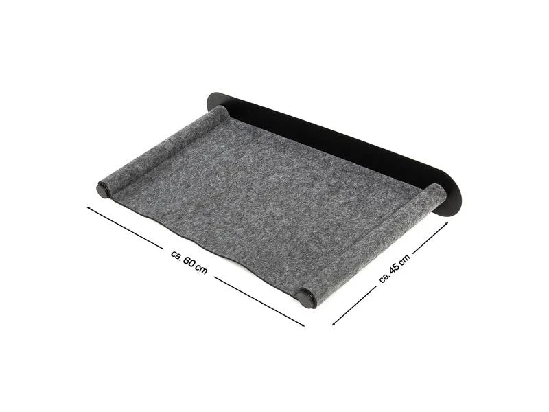 CanadianCat Katzenbett Filz-Hängematte mit Wandmontage Anthrazit 11 CanadianCat Katzenbett Filz-Hängematte mit Wandmontage Anthrazit – Bild 9