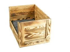 Holz Zollhaus Katzenbett Vintage geflammt, 59 x 40 x 33 cm -Katzenwelt Verkaufsgeschäft 223017026 xxl