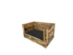 Holz Zollhaus Katzenbett Vintage geflammt, 59 x 40 x 33 cm
