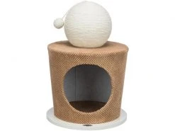 Trixie Kuschelhöhle mit Kratzball, Ø 36 x 50 cm, Taupe