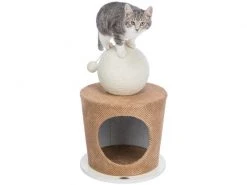 Trixie Kuschelhöhle mit Kratzball, Ø 36 x 50 cm, Taupe -Katzenwelt Verkaufsgeschäft 230124178 xxl