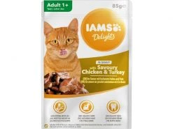 Iams Nassfutter Delights Adult Huhn & Truthahn 85g in Sauce