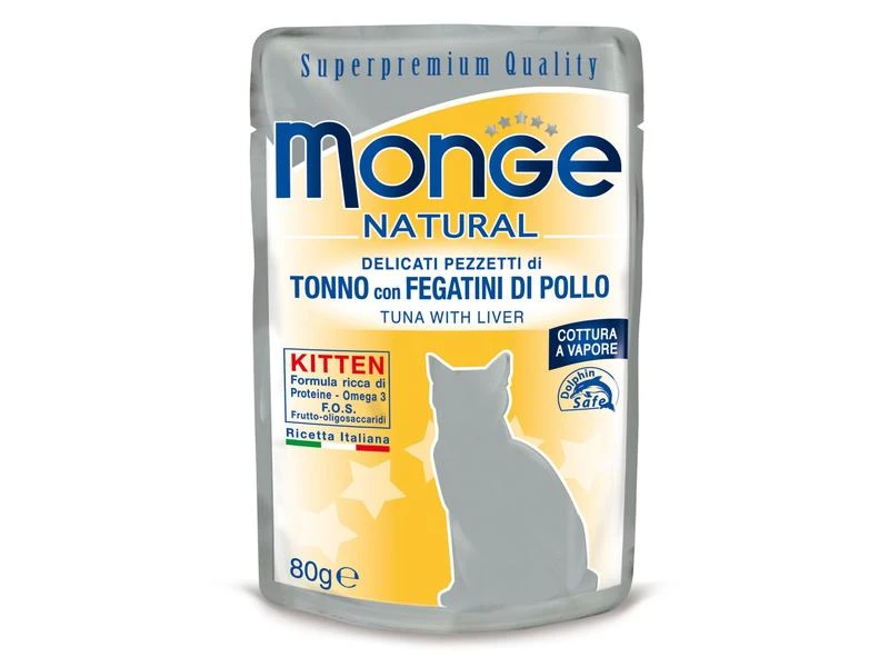 Monge Nassfutter Natural Kitten, Thunfisch & Leber, 80 g 3 Monge Nassfutter Natural Kitten, Thunfisch & Leber, 80 g
