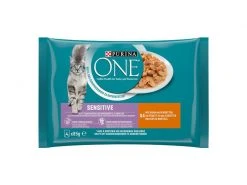 Purina ONE Nassfutter Sensitive Huhn, 4 x 85 g