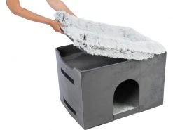 Trixie Katzenmöbel Höhle Harvey mit Treppe, Grau -Katzenwelt Verkaufsgeschäft 244969660 xxl