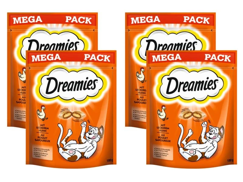 Dreamies Katzen-Snack mit Huhn, 4 x 180g 3 Dreamies Katzen-Snack mit Huhn, 4 x 180g
