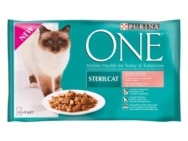 Purina ONE Nassfutter Sterilcat Lachs, 4 x 85 g 4 Purina ONE Nassfutter Sterilcat Lachs, 4 x 85 g – Bild 2
