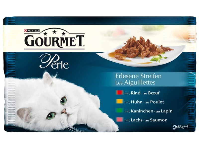 Purina Nassfutter Gourmet Perle Erlesene Streifen, 4 x 85 g 3 Purina Nassfutter Gourmet Perle Erlesene Streifen, 4 x 85 g