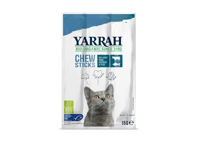 Yarrah Chew Sticks Bio-Kaustangen für Katzen, 15 g 3 Yarrah Chew Sticks Bio-Kaustangen für Katzen, 15 g