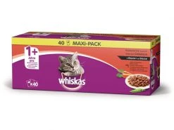 Whiskas Nassfutter 1+ Klassische Auswahl in Sauce, 40 x 100g